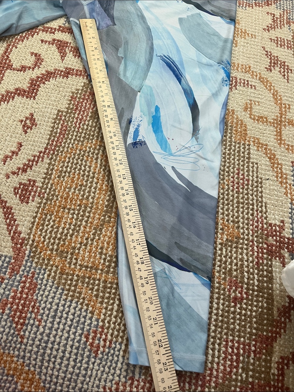Athleta Elation Flare Pant 2X Purple Blue Abstract Print Yoga Leggings EUC - Picture 4 of 7
